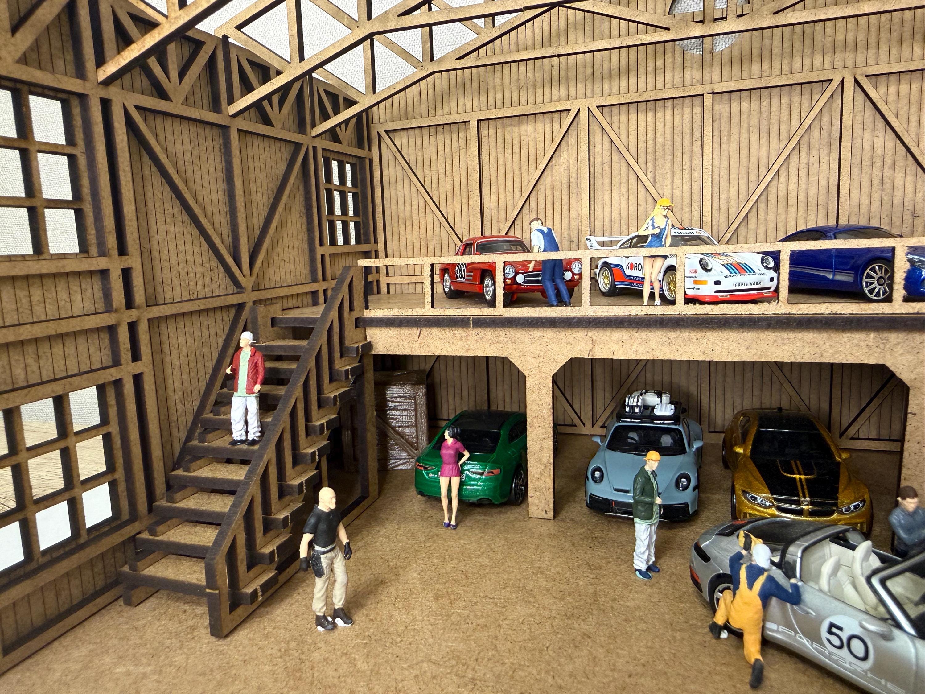 Hot Wheels Display Garage 1:64 Scale Hangar Diorama | Mini GT