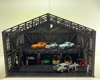 1:64 Scale Hangar Car Garage Parking Diorama for Hotwheels Matchbox Minigt Majorette