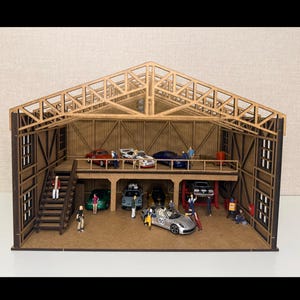 Garaż wystawowy Hot Wheels w skali 1:64, diorama hangaru | Garaż parkingowy Mini GT | Wystawa modeli Matchbox Diecast | Przygotowanie do zdjęć samochodów zabawkowych