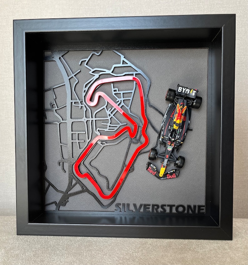 Car Frame 3D Formula 1 Silverstone Map Wall Art Display - Etsy