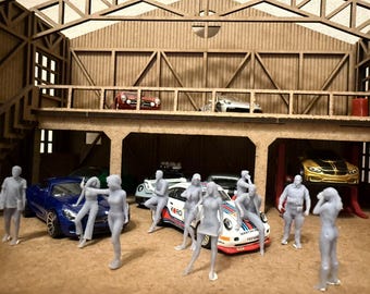 Figurki ludzkie z żywicy w skali 1:64 (10 elementów) – diorama niepomalowana, mężczyzna i kobieta
