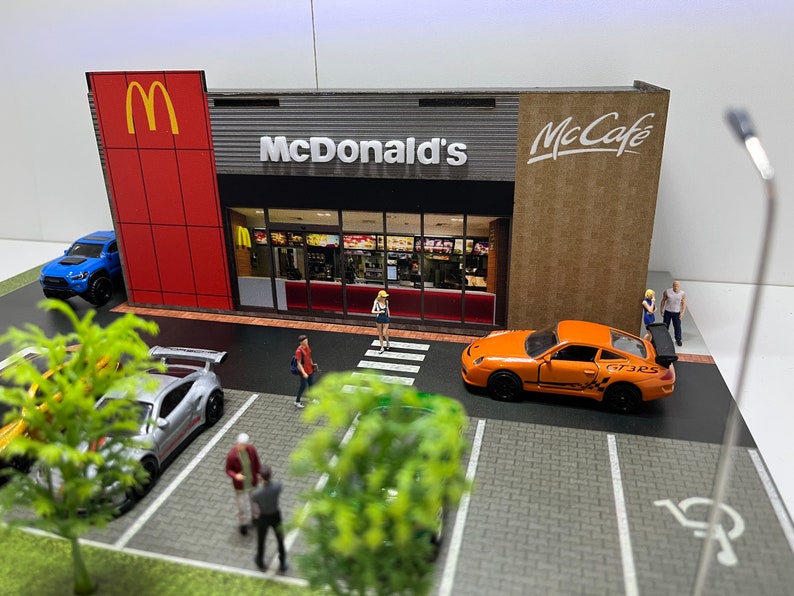 1:64 Scale Mcdonalds Diorama for Hotwheels Matchbox Minigt Majorette ...