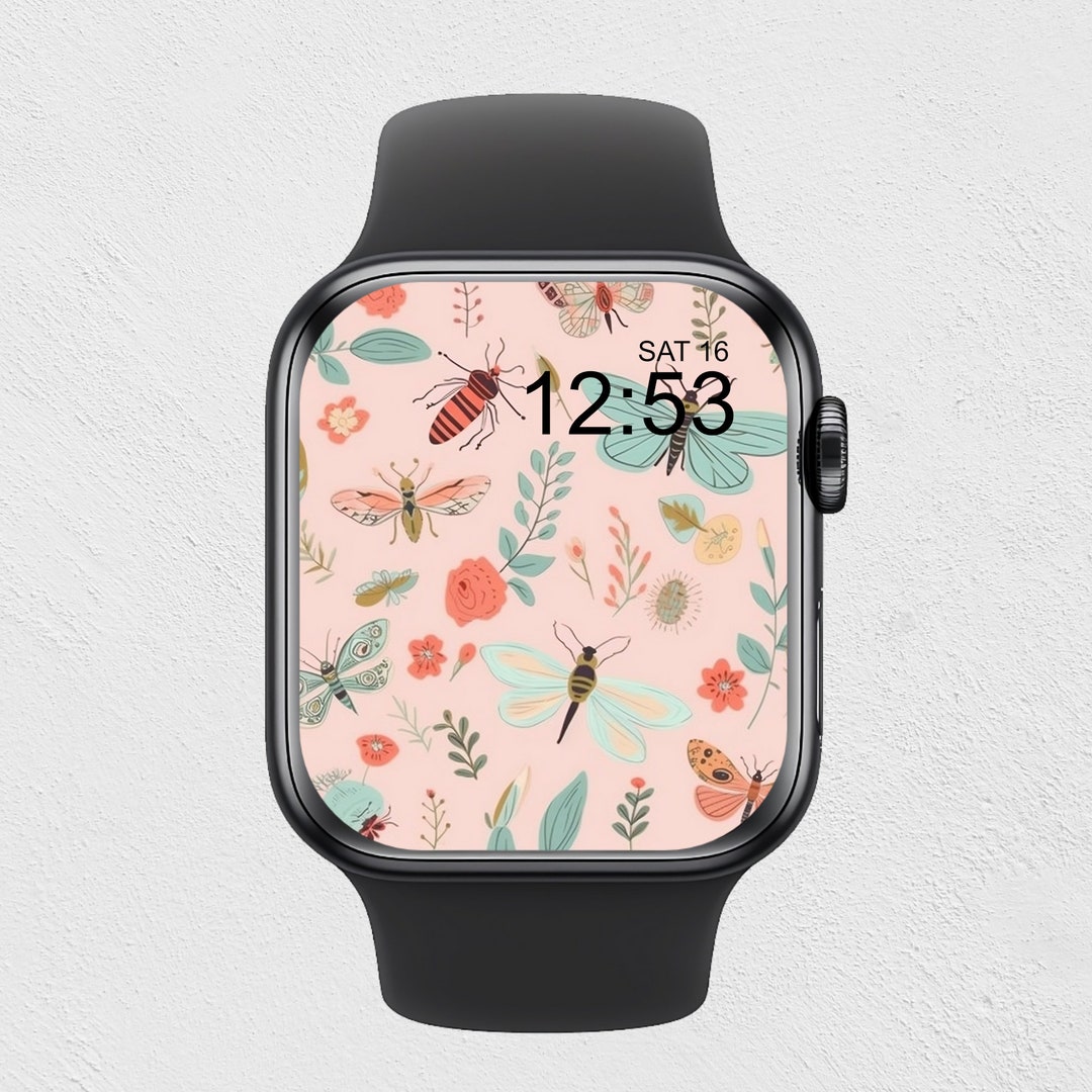 Watchfaces Spring Spring Apple Watch Face Pink Digital Watch Face Pastel Apple Watch ...