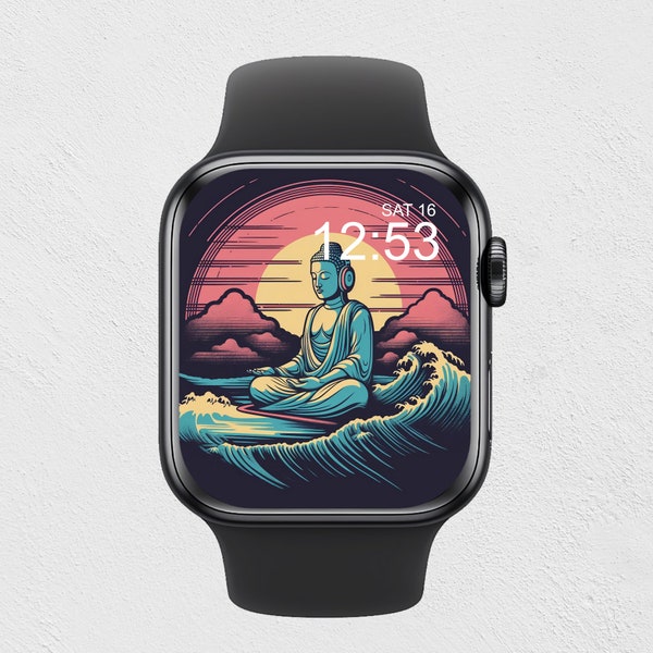 Buddha Apple Watch Wallpaper Lofi Blue Digital Watch Face Buddha Meditation Peaceful Apple Watch Face Peaceful Love Digital Watch Wallpaper