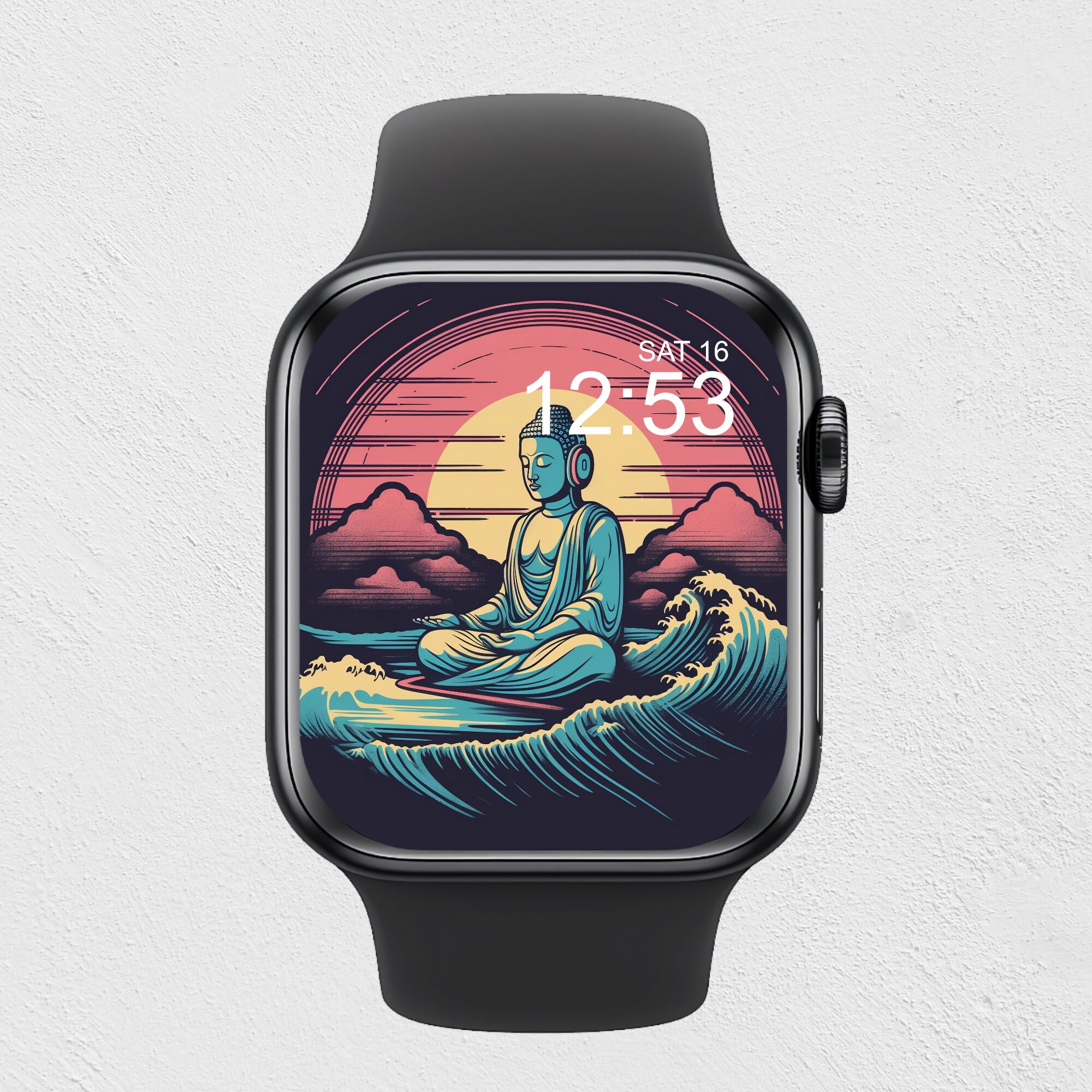 Buddha Apple Watch Wallpaper Lofi Blue Digital Watch Face - Etsy