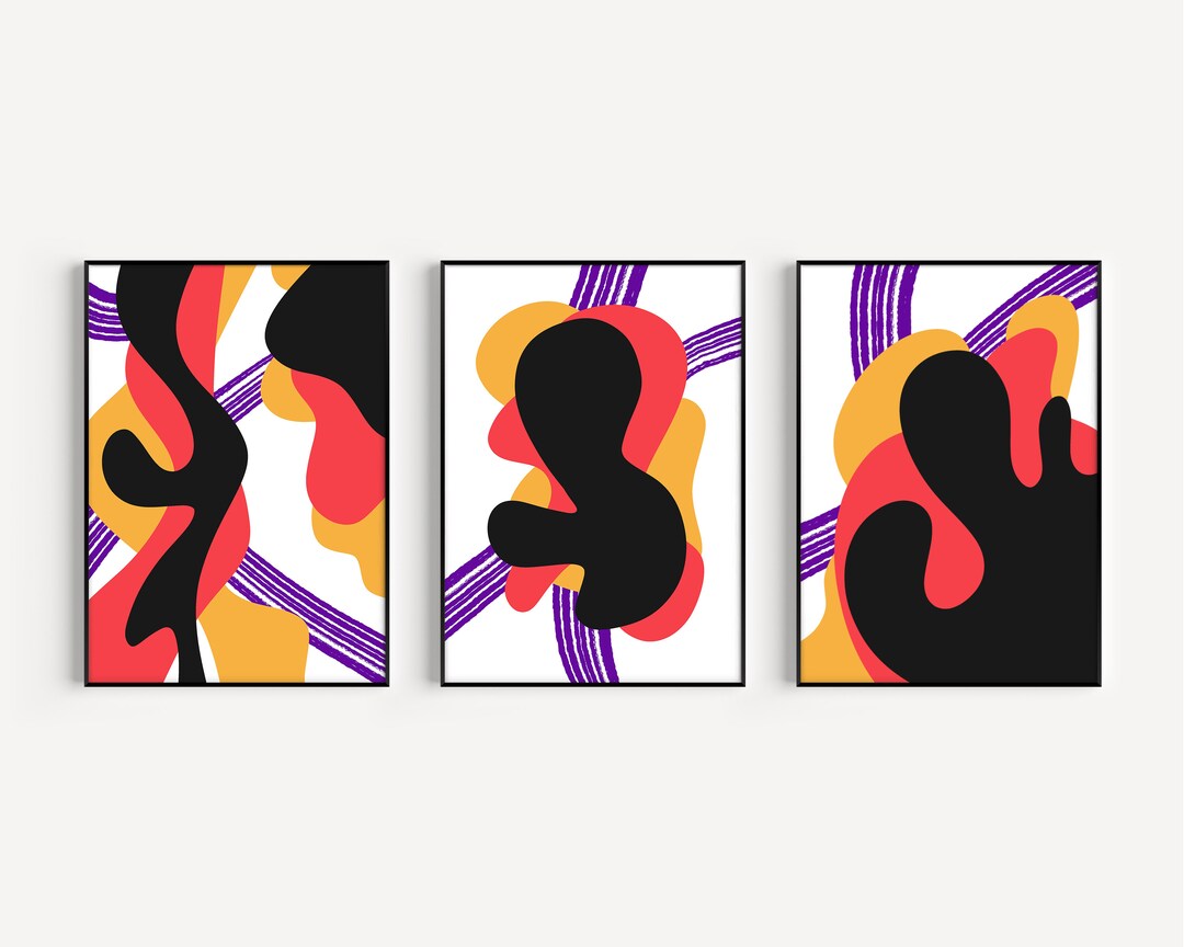 Minimal Wall Art Download 3 Pack Mid Century Modern Abstract Wall Art