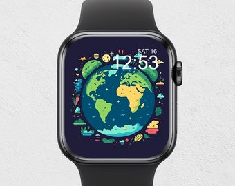 Earth Day Apple Watch Wallpaper Planet Earth Digital Watch Face