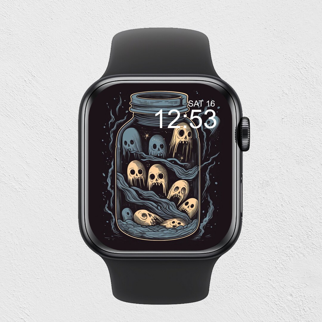 Ghost Apple Watch Wallpaper Dark Scary Wallpaper for Apple Watch Jar of