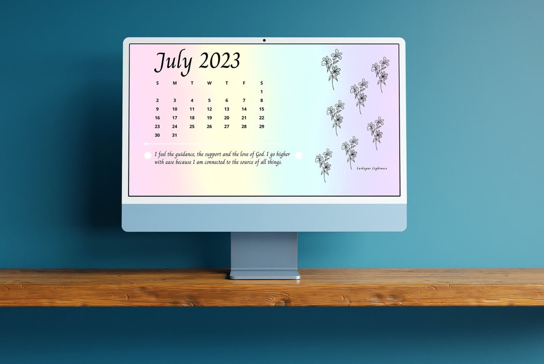 JULY 2023 Digital Calendar, Positive Affirmations, Digital Calendar