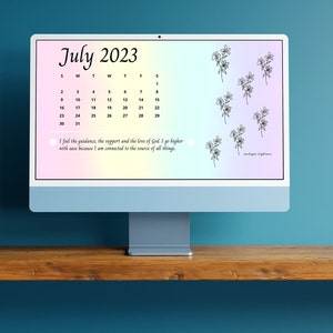 JULY 2023 Digital Calendar, Positive affirmations, Digital Calendar Wallpapers, PDF calendar,Desktop & laptop calendar, Minimalist calendar