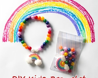 Kids DIY Bracelet Making Kits, Beaded Stretch Bracelet Craft, Creative Gift for Girls, Children