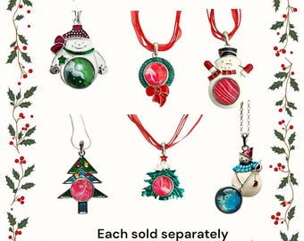 Christmas Snap Necklaces, Holiday Jewelry