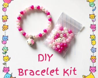 Kids DIY Bracelet Making Kits, Beaded Stretch Bracelet Craft, Creative Gift for Girls, Children