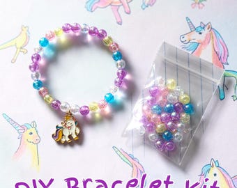 Kids DIY Bracelet Making Kits, Beaded Stretch Bracelet Craft, Creative Gift for Girls, Children