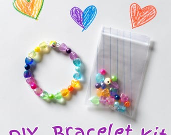Kids DIY Bracelet Making Kits, Beaded Stretch Bracelet Craft, Creative Gift for Girls, Children
