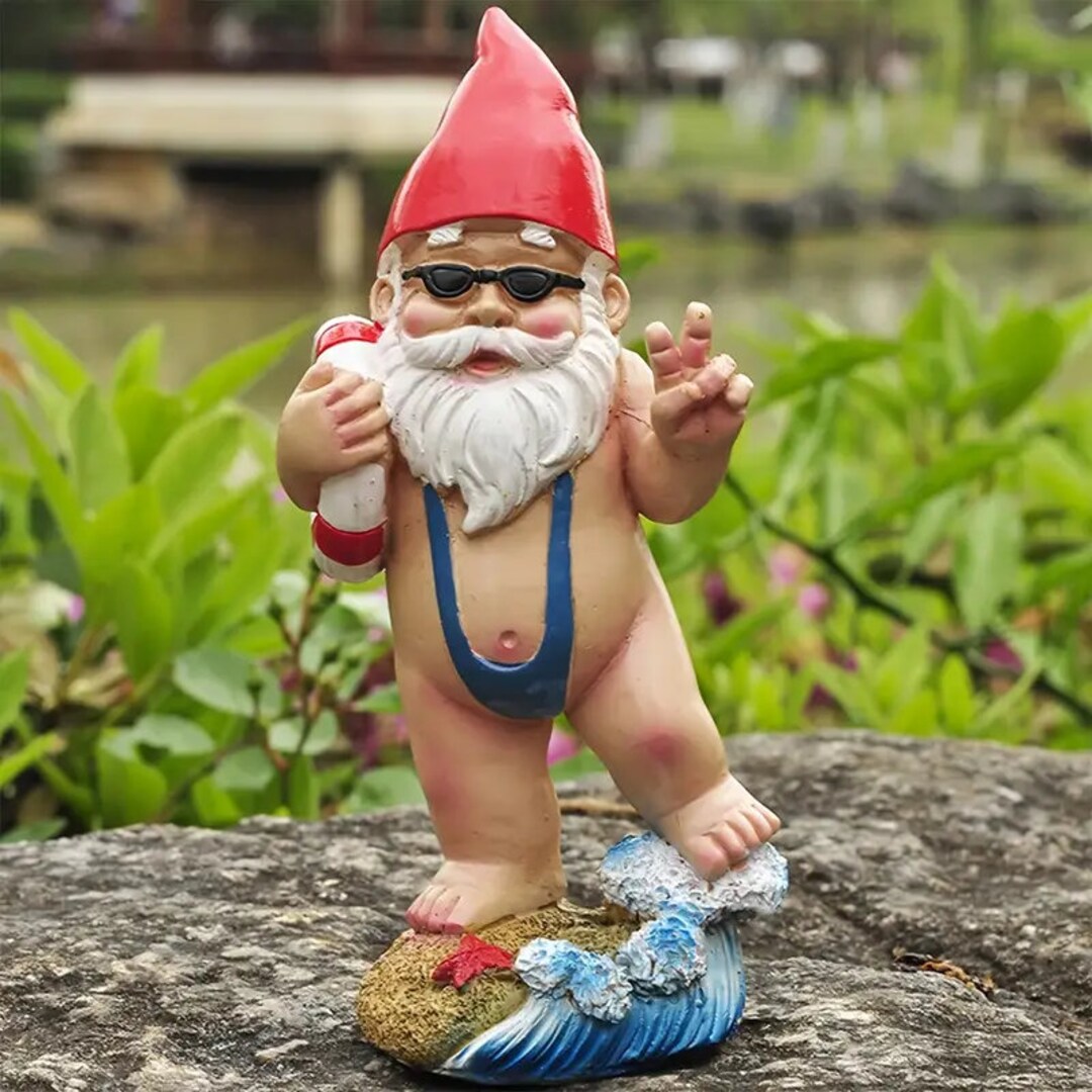1pc Miniature Resin Statue Bikini Gnome Elf Statue Garden - Etsy
