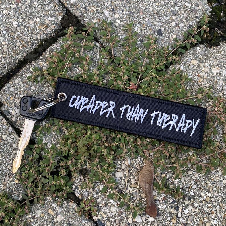 Cheaper Than Therapy Key Tag / Motorcycle Key Tag / Keychain Etsy