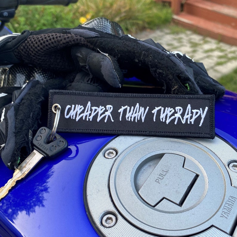 Cheaper Than Therapy Key Tag / Motorcycle Key Tag / Keychain Etsy