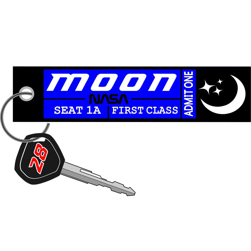 Ticket to the Moon Key Tag / Motorcycle Key Tag / Keychain for Bikes
