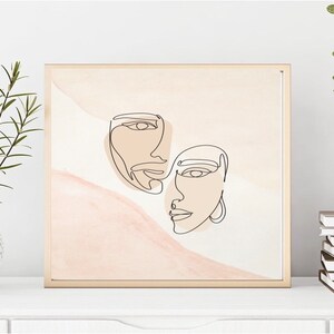 Abstract Fine Line Faces Art *Digital Downlod*