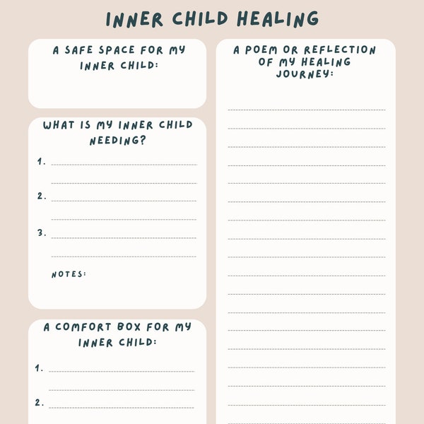 Inner Child Worksheet Template Etsy Inner Child Worksheet Template Etsy
