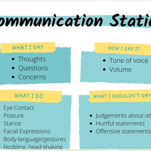 Communication Station- Communication handout/worksheet