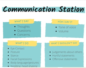 Communication Station- Communication handout/worksheet