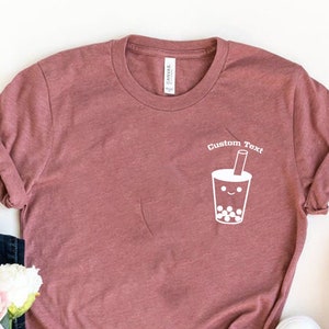 Custom Boba T-shirt, Bubble Milk Tea Shirt, Everyday Shirt, Handmade Bella Canvas Tshirt - Comfort Colors Shirt - Birthday Boba Drink Shirts