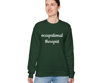 Ergotherapeut besticktes Rundhals-Sweatshirt | OT Geschenk | Gemütlicher Therapeut Wertschätzung Pullover | Reha-Berufsbekleidung