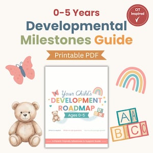 Guía de hitos del desarrollo para bebés y niños pequeños (0 a 5 años) / Tabla de hitos imprimible / Seguimiento del crecimiento y las habilidades para padres / PDF instantáneo