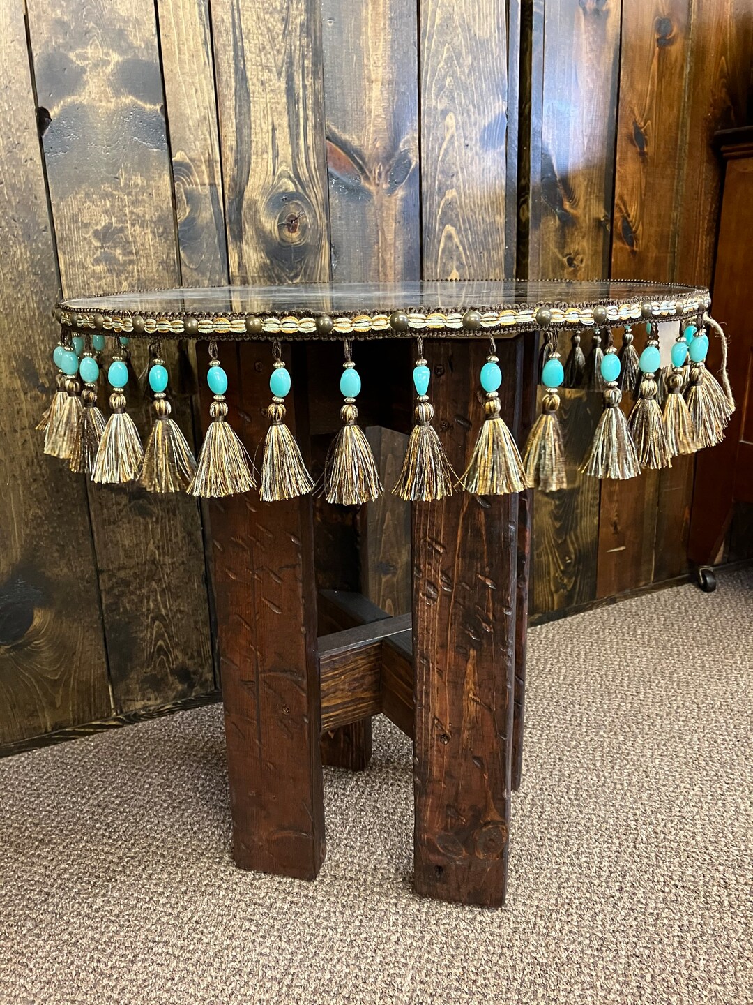 Western Style End Table Living Room Decor Etsy