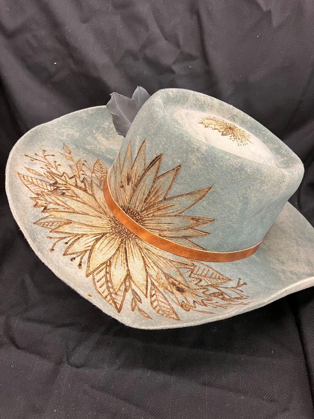 Customizable Felt Handburned Cowgirl Hats Etsy