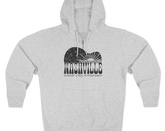 Nashville Music City Full Zip Hoodie