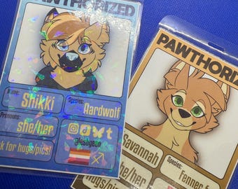 Custom Furry Fursona Pawthorized ID Clearance Badge Commission (READ DESCRIPTION!)
