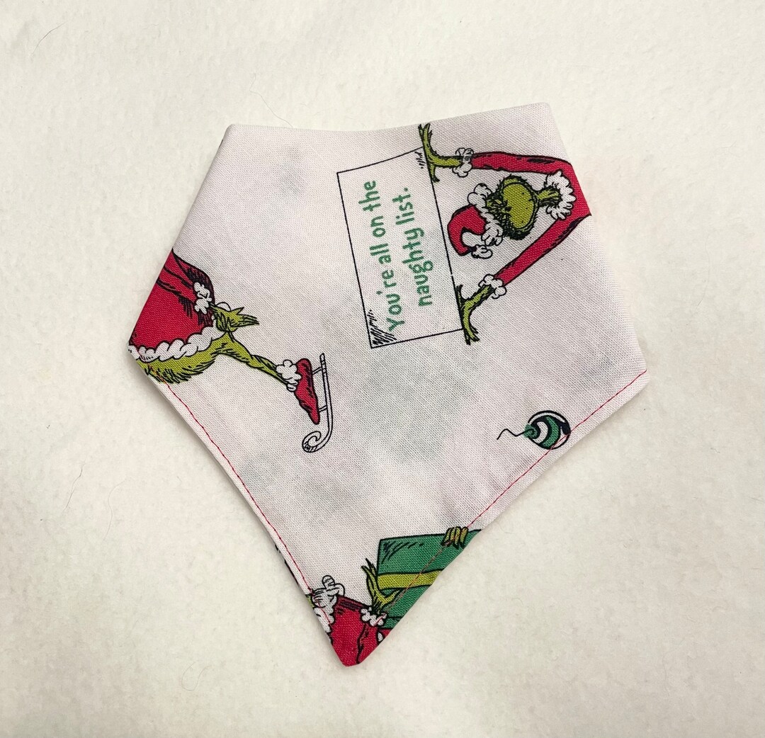 The Grinch Handmade Pet Bandana Dog Bandana Christmas Etsy