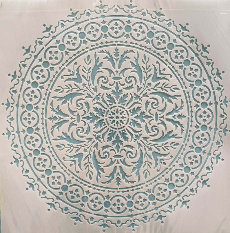 XXL Große WIEDERVERWENDBARE Schablone 50x50 cm Mandala Kreis Bild 1