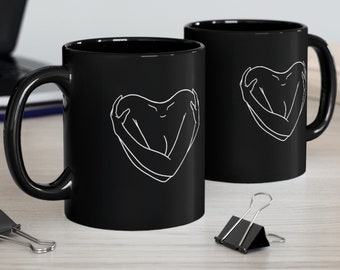 Love Yourself Coffee Mug Black |  11oz | Minimalist Mug | Coffee Mug | Funny Gift Ideas