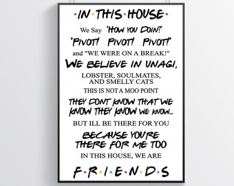 Friends Poster | Sitcom Poster | Movie Poster | TV Series Poster | TV Show Poster | Home Decor | Wall Decor