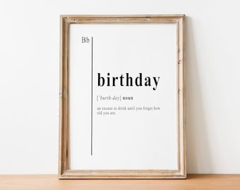 Birthday Definition Poster | Dictionary Definition Poster | Office Wall Art | Office Art Prints | Teamwork Poster | Dictionary art Printable
