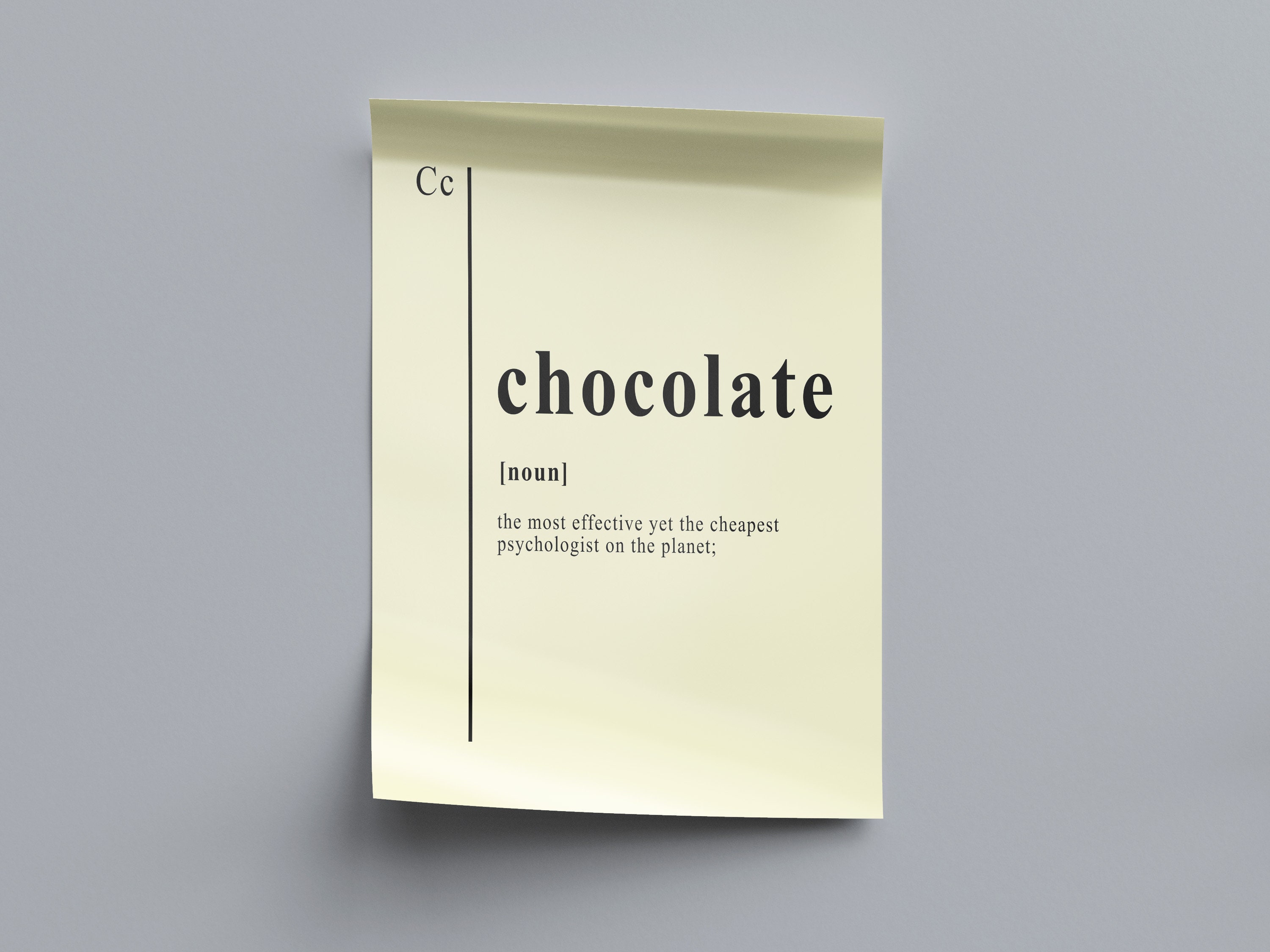 Chocolate Definition Poster Dictionary Definition Poster Office Wall Art Office Art Prints
