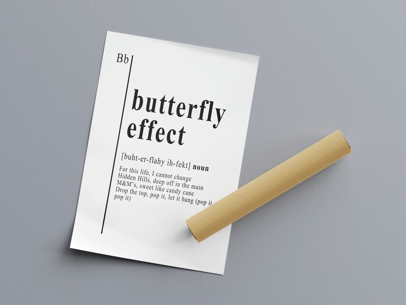 Butterfly Effect Definition Poster Dictionary Definition Etsy