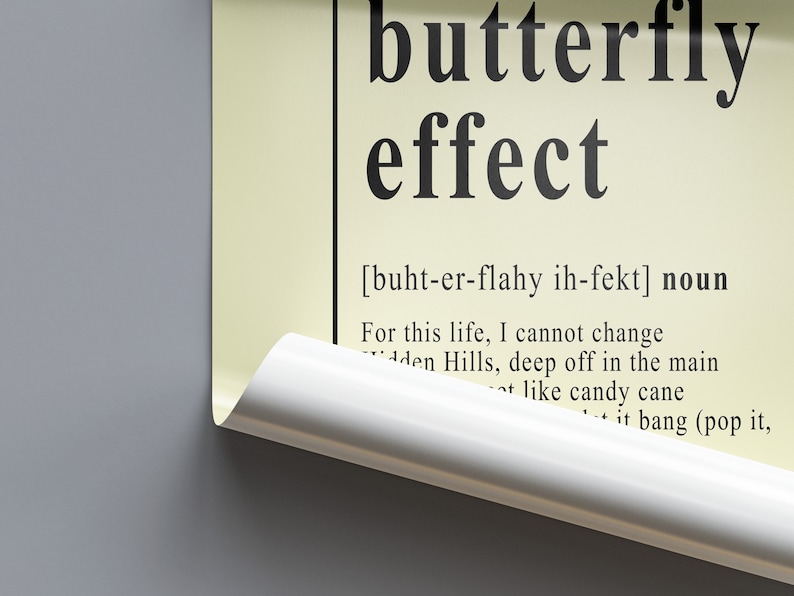 Butterfly Effect Definition Poster Dictionary Definition Etsy