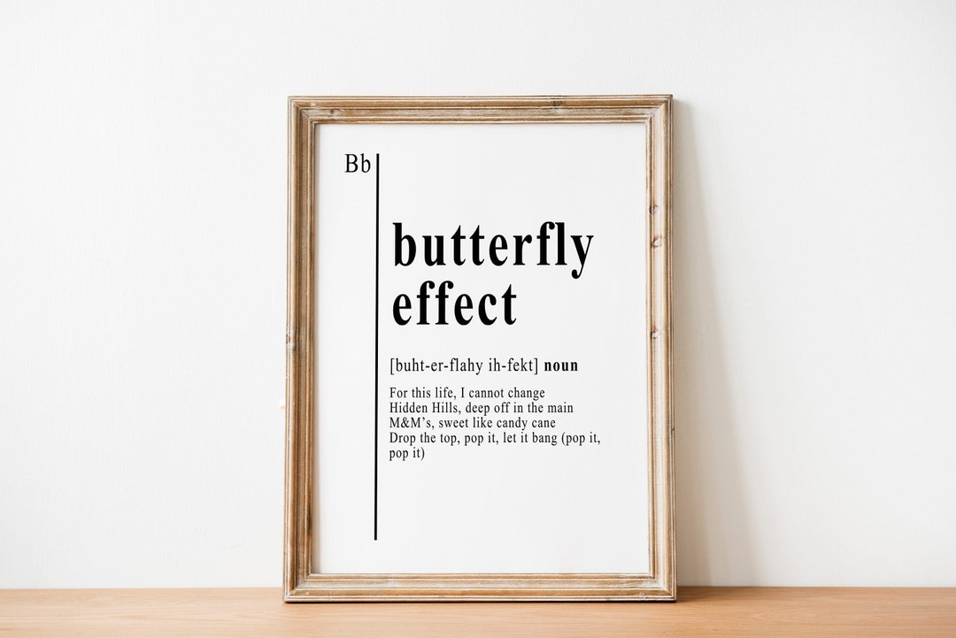 Butterfly Effect Definition Poster Dictionary Definition Etsy