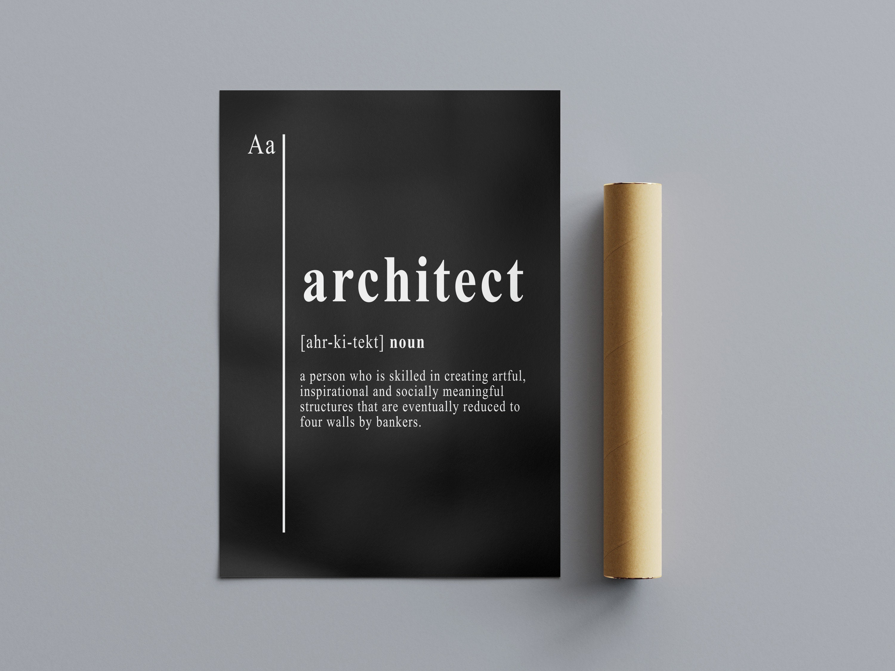 Architect Definition Poster Dictionary Definition Poster Office Wall