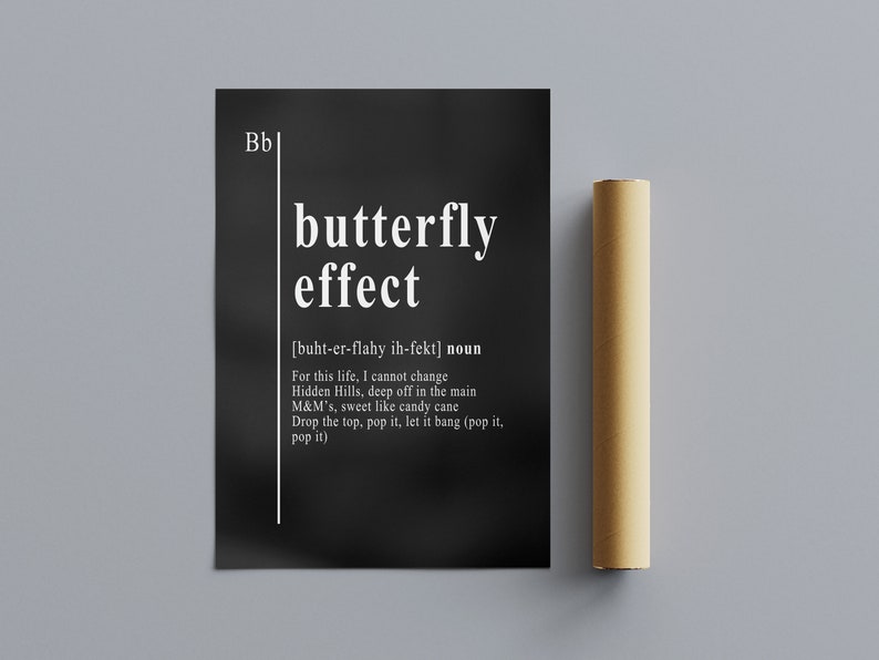 Butterfly Effect Definition Poster Dictionary Definition Etsy