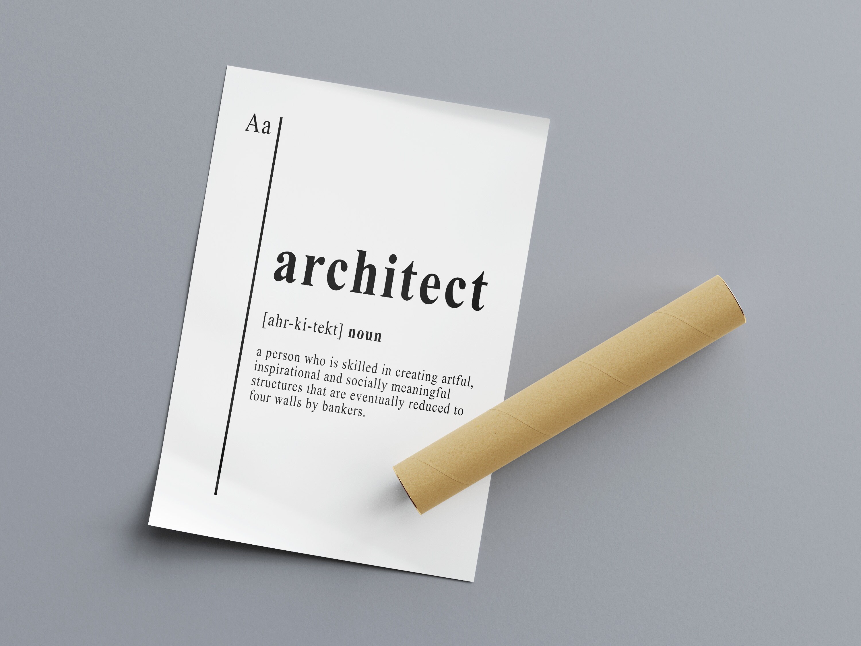 Architect Definition Poster Dictionary Definition Poster Office Wall