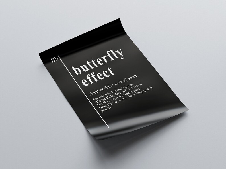 Butterfly Effect Definition Poster Dictionary Definition Etsy