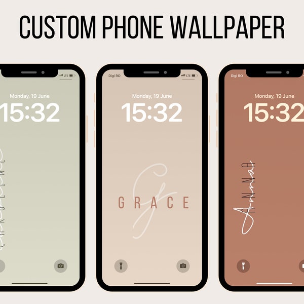 Custom Wallpaper for Iphone & Android, Aesthetic Modern Phone Lockscreen, IOS, Set of 5 wallpapers