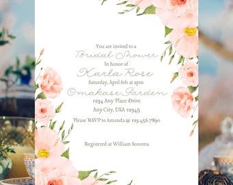 Bridal Shower Invitation | Flower Bride | Flower Bridal Shower | Bridal Shower | Instant Download | Custom Template | Garden Party