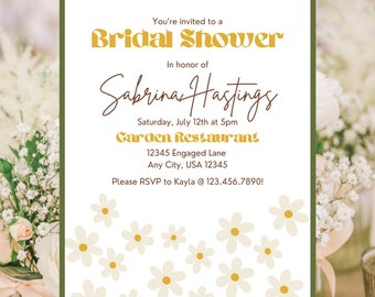 Bridal Shower Invitation | Flower Bride | Flower Bridal Shower | Bridal Shower | Instant Download | Custom Template | Custom Invitation